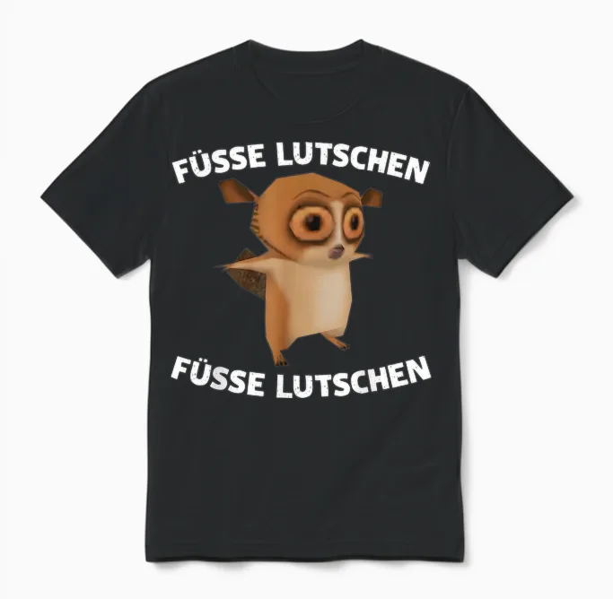 Feet Lutschen - Feet Lutschen X Lemur Meme Funny Unisex T-Shirt in Black
