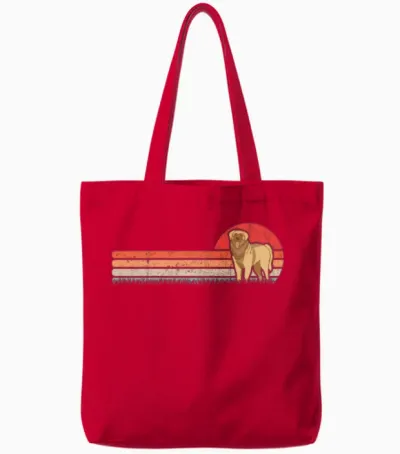 Leonberger Retro Tote Bags - Red