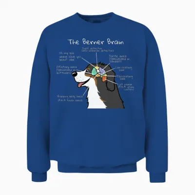 The Bernese Mountain Dog Brain Unisex Sweatshirt - Royal