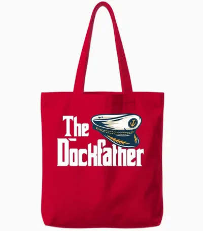 The Dockfather Funny Boating Fishing Boat Dad Tote Bags - Red