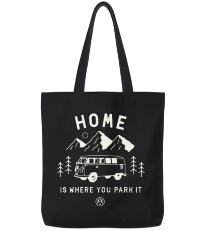 Volkswagen Vw T1 Camper Home Is Where You Park It Tote Bags - Black