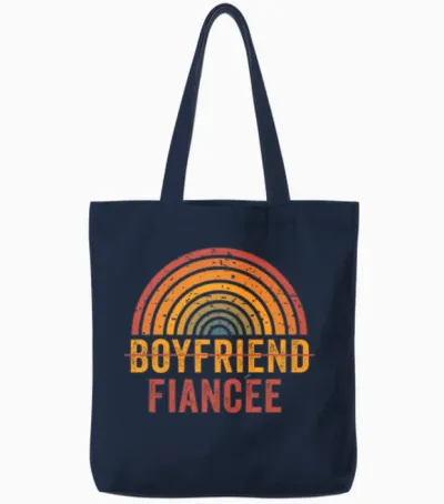 Couple Engagement Engaged Men Funny Fiancee Tote Bags - Navy