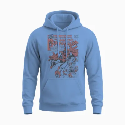 Marvel Comics Spider-Man Amazing Comic Cover Vintage Unisex Hoodie - Carolina Blue