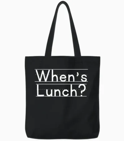 When's Lunch Tote Bags - Black