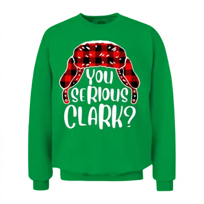 You Serious Clark Christmas Vacation Plaid Red Unisex Sweatshirt - Irish Green