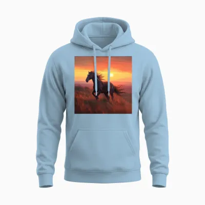 Horse Unisex Hoodie - Light Blue