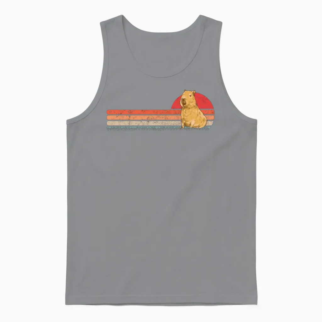 Capybara Retro Vintage Unisex Tank Top - Sport Grey