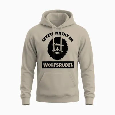 Men's Wolfsrudel Stag Party the Last Pack Jga T-Shirt, White Unisex Hoodie - Sand
