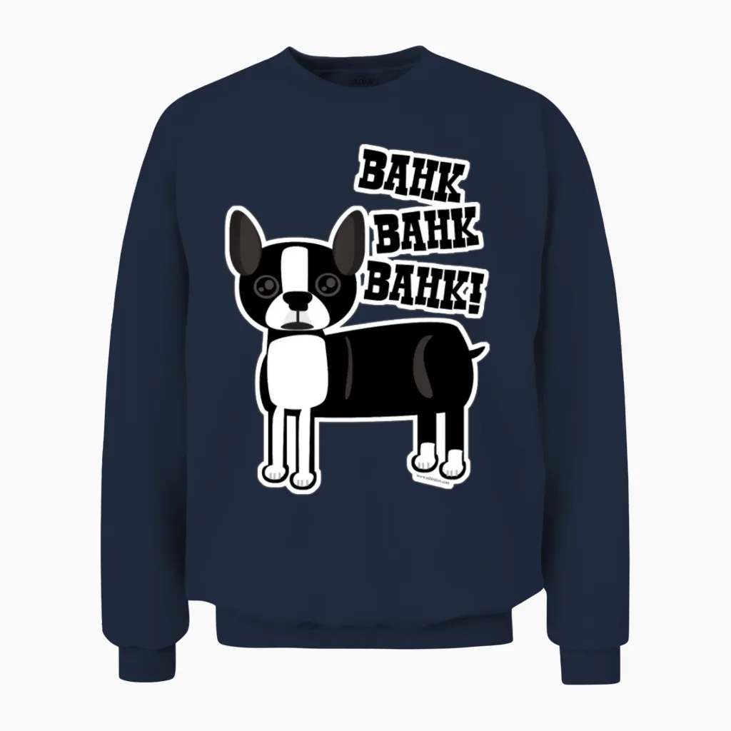 Boston Accent Terrier Unisex Sweatshirt in Navy