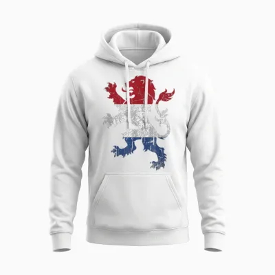 Orange Nederland Lion, Holland Dutch Unisex Hoodie - White