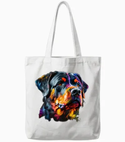 Dog Chien Tote Bags - White
