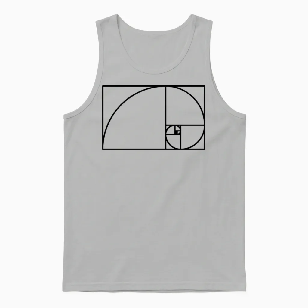Fibonacci Spiral Unisex Tank Top in Ash