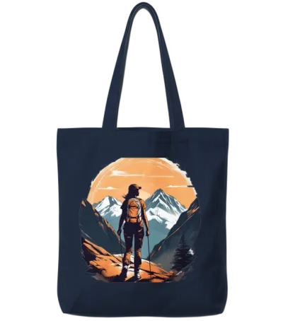 Hiking Girl Tote Bags - Navy