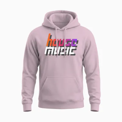 House Music Techno Dj Party Festival Electro Rave Trance T-Shirt, Black, S Unisex Hoodie - Light Pink