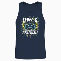 6. Geburtstag Jungen Video Gamer Level 6 Aktiviert Unisex Tank Top in Navy - 2