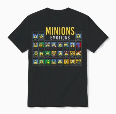 Despicable Me Minions Periodic Table of Minions Graphic Unisex T-Shirt - Black