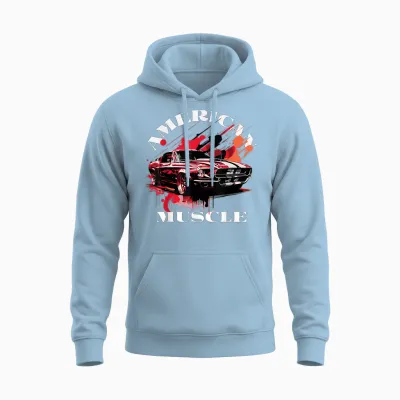 Klassisches Amerikanisches Muscle-Car Unisex Hoodie - Light Blue