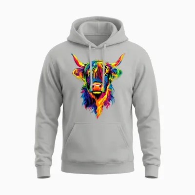 Cow Highland Cow Highland Cow Farmer Beef Farm Cute Cows Unisex Hoodie - Ash