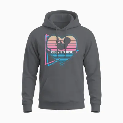 Obgyn Retro Unisex Hoodie - Charcoal
