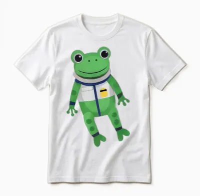 Astronaut Frog in Space Unisex T-Shirt - White