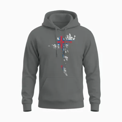 Faroe Islands Silhouette Faroese Flag Scandinavia Unisex Hoodie - Graphite Heather