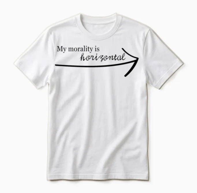 Horizontal Morality Unisex T-Shirt in White