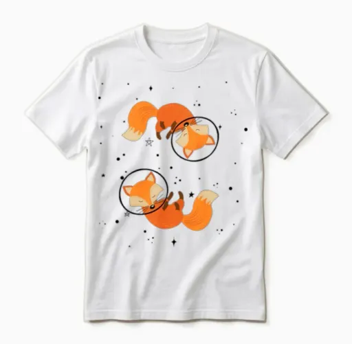 Space Fox Unisex T-Shirt - White