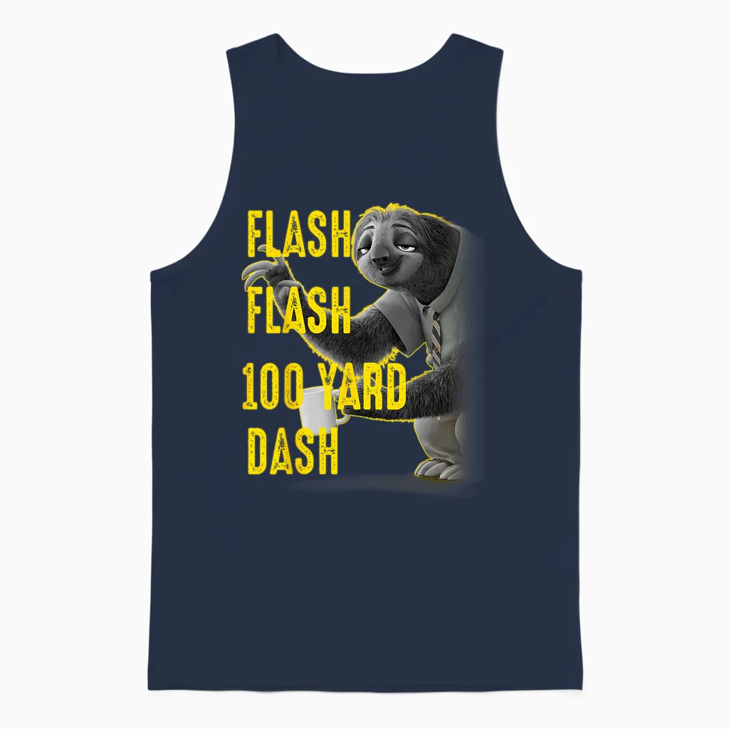 Disney Zootopia Flash Flash 100 Yard Dash Portrait Unisex Tank Top in Navy