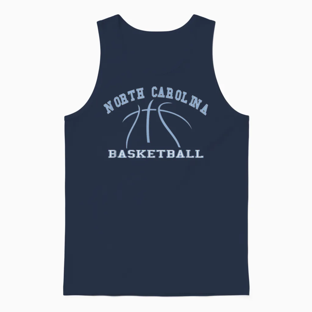 North Carolina Basketball T-Shirts Fan Apparel Hoops Gear Unisex Tank Top in Navy