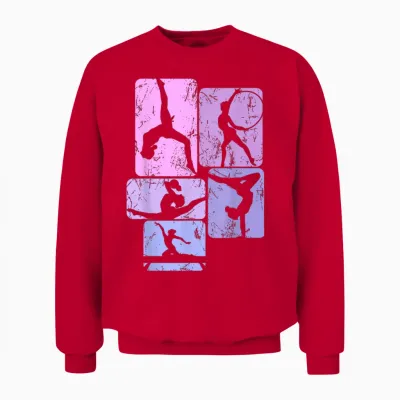 Turnerin Turnen Gymnastik Kinder Mädchen Damen Unisex Sweatshirt - Red