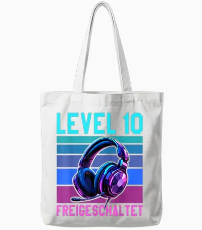 10. Geburtstag 2016 Junge Mädchen Gamer Level 10 Jahre Tote Bags - White