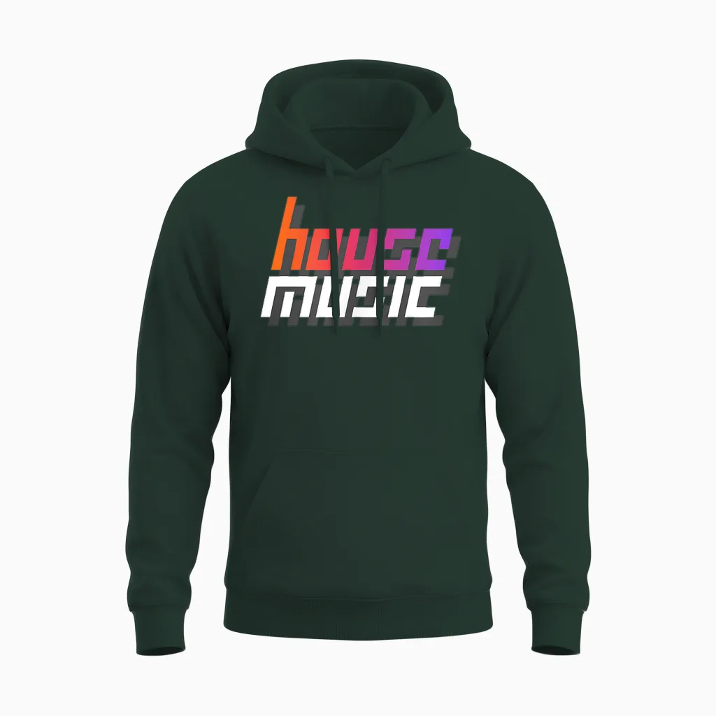 House Music Techno Dj Party Festival Electro Rave Trance T-Shirt, Black, S Unisex Hoodie in Forest