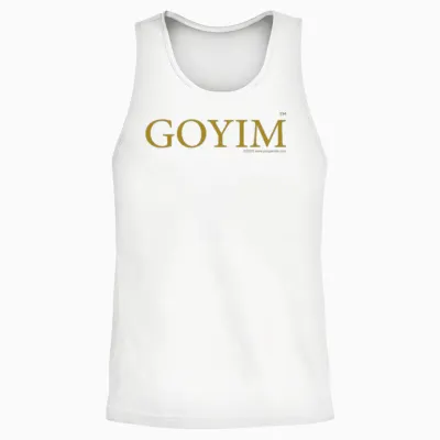 Goyim, Gold Unisex Tank Top - White