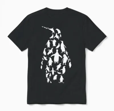 Penguin Penguins Silhouette Unisex T-Shirt - Black