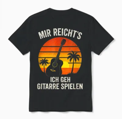 Mir Reicht's Ich Geh Gitarre Spielen - Gitarrist Unisex T-Shirt - Black