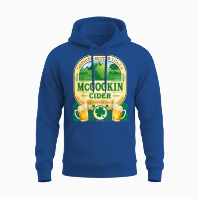 Mccockin Cider Mccain Funny St Patrick’s Day Adult Humor Unisex Hoodie - Royal