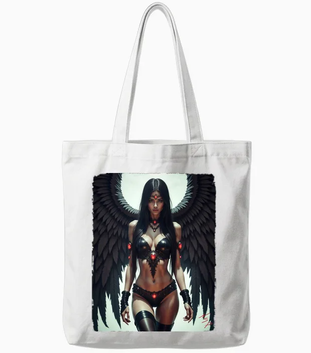 Sexy Angel Girl Over T-Shirt β Fallen Angel Bikini Pinup Girl Tote Bags in White