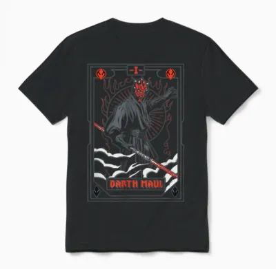 Star Wars the Phantom Menace Darth Maul Tarot Card Unisex T-Shirt - Black