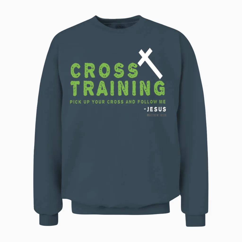 Christian Training Pun Christian Design Unisex Sweatshirt in Dark Heather