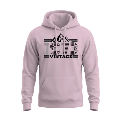 1973 Birthday Mountains Hiking Climbing Unisex Hoodie - Light Pink