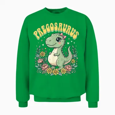 Pregosaurus Enceinte Maman Dinosaure Unisex Sweatshirt - Irish Green