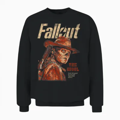 Fallout the Ghoul Silhouette Portrait Tv Show Unisex Sweatshirt - Black