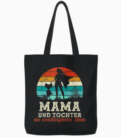 Team Mama Und Tochter Superheld Muttertag Stolze Super Mama Tote Bags - Black