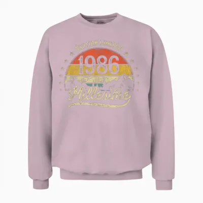 Vintage 1986 Vintage Gift Man 40 Years Birthday Unisex Sweatshirt - Light Pink