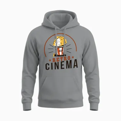 Retro Cinema Popcorn Unisex Hoodie - Sport Grey