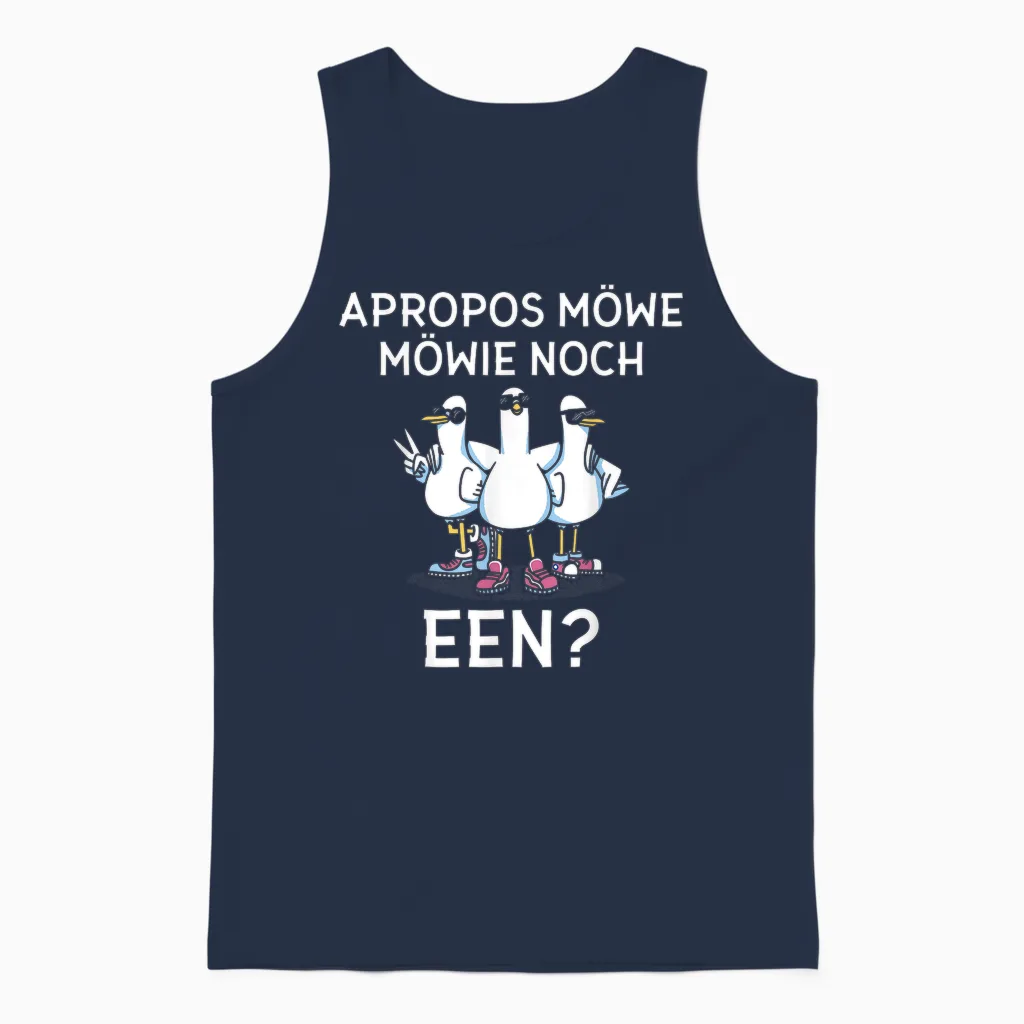 Apropos Möwe Möwie Noch Een Norddeutschland Plattdeutsch Unisex Tank Top in Navy