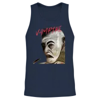 Vintage Vampire, Retro Monsters Series Unisex Tank Top - Navy – 2