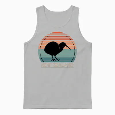 New Zealander Kiwi Bird Retro New Zealand Unisex Tank Top - Ash