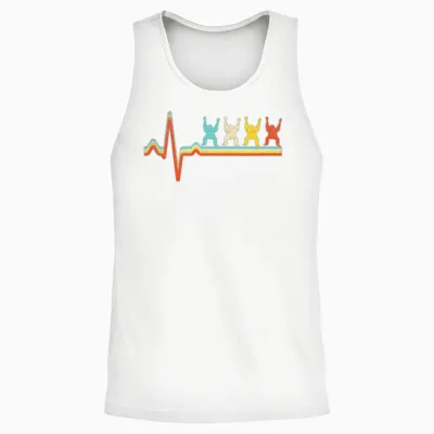 Orang Utan Retro Heartbeat Unisex Tank Top - White