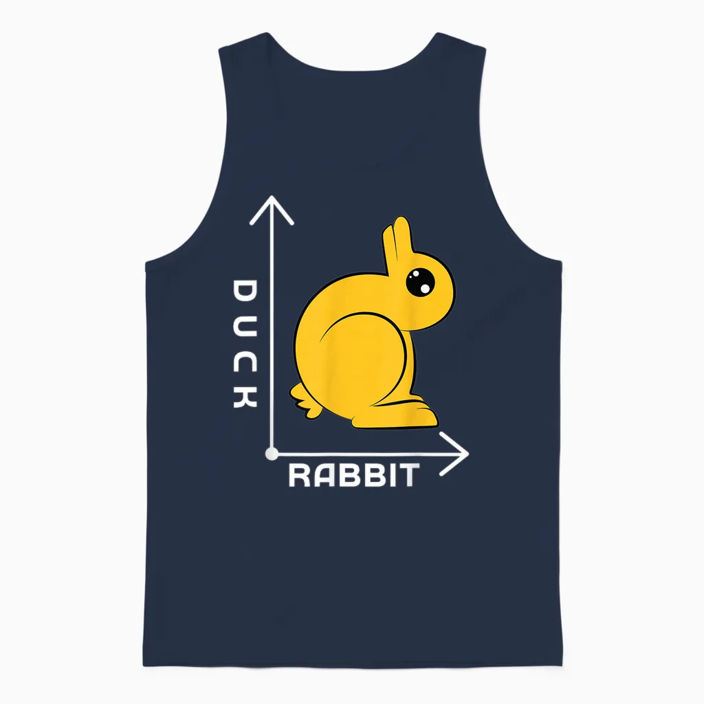 Lustiges Optisches Illusionsdesign - Ente - Hase - Streich - Kunst Unisex Tank Top in Navy
